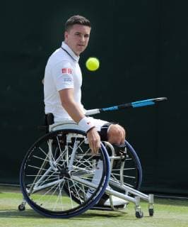 Tennis - 2019 Wimbledon Championships - Week Two, Thursday (Day Ten) Men s Wheelchair Singles, Shingo Kunleda (JPN) v Gordon Reid (GBR) (USA) Gordon Reid , on Court 14 COLORSPORT ANDREW COWIE 