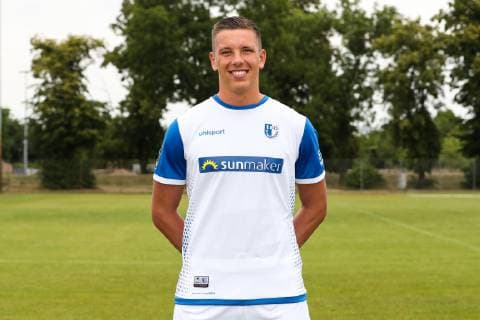 Torwart Alexander Brunst (1. FC Magdeburg) - 3. Liga PortraÌˆttermin 2019 2020 offizieller Fototermin 1. FC Magdeburg auf dem Trainingsplatz an der MDCC Arena in Magdeburg - Porträt, Portrait,Deutschland, Fussball, Mann, Maenner,GER,11.07.2019