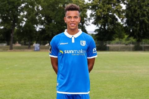 Marcel Costly (1. FC Magdeburg) - 3. Liga PortraÌˆttermin 2019 2020 offizieller Fototermin 1. FC Magdeburg auf dem Trainingsplatz an der MDCC Arena in Magdeburg - Porträt, Portrait,Deutschland, Fussball, Mann, Maenner,GER,11.07.2019
