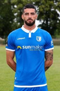 Jürgen Gjasula (1. FC Magdeburg) - 3. Liga PortraÌˆttermin 2019 2020 offizieller Fototermin 1. FC Magdeburg auf dem Trainingsplatz an der MDCC Arena in Magdeburg - Porträt, Portrait,Deutschland, Fussball, Mann, Maenner,GER,11.07.2019
