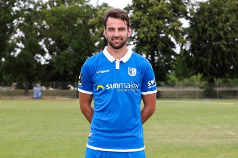 Christian Beck (1. FC Magdeburg) - 3. Liga PortraÌˆttermin 2019 2020 offizieller Fototermin 1. FC Magdeburg auf dem Trainingsplatz an der MDCC Arena in Magdeburg - Porträt, Portrait,Deutschland, Fussball, Mann, Maenner,GER,11.07.2019