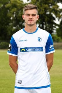 Torwart Morten Behrens (1. FC Magdeburg) - 3. Liga PortraÌˆttermin 2019 2020 offizieller Fototermin 1. FC Magdeburg auf dem Trainingsplatz an der MDCC Arena in Magdeburg - Porträt, Portrait,Deutschland, Fussball, Mann, Maenner,GER,11.07.2019