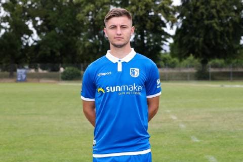 Anton Kanther (1. FC Magdeburg) - 3. Liga PortraÌˆttermin 2019 2020 offizieller Fototermin 1. FC Magdeburg auf dem Trainingsplatz an der MDCC Arena in Magdeburg - Porträt, Portrait,Deutschland, Fussball, Mann, Maenner,GER,11.07.2019