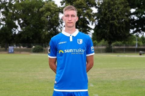 Pascal Schmedemann (1. FC Magdeburg) - 3. Liga PortraÌˆttermin 2019 2020 offizieller Fototermin 1. FC Magdeburg auf dem Trainingsplatz an der MDCC Arena in Magdeburg - Porträt, Portrait,Deutschland, Fussball, Mann, Maenner,GER,11.07.2019
