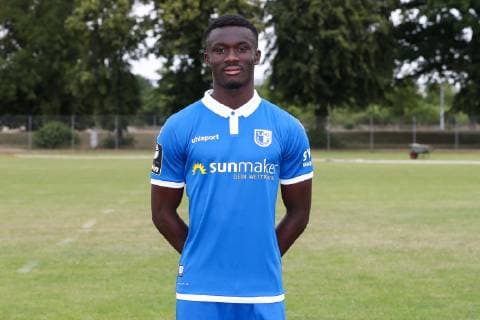 Sirlord Conteh (1. FC Magdeburg) - 3. Liga PortraÌˆttermin 2019 2020 offizieller Fototermin 1. FC Magdeburg auf dem Trainingsplatz an der MDCC Arena in Magdeburg - Porträt, Portrait,Deutschland, Fussball, Mann, Maenner,GER,11.07.2019