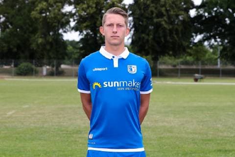 Marvin Temp (1. FC Magdeburg) - 3. Liga PortraÌˆttermin 2019 2020 offizieller Fototermin 1. FC Magdeburg auf dem Trainingsplatz an der MDCC Arena in Magdeburg - Porträt, Portrait,Deutschland, Fussball, Mann, Maenner,GER,11.07.2019