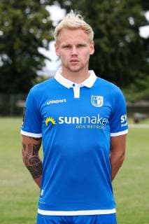 Sören Bertram (1. FC Magdeburg) - 3. Liga PortraÌˆttermin 2019 2020 offizieller Fototermin 1. FC Magdeburg auf dem Trainingsplatz an der MDCC Arena in Magdeburg - Porträt, Portrait,Deutschland, Fussball, Mann, Maenner,GER,11.07.2019