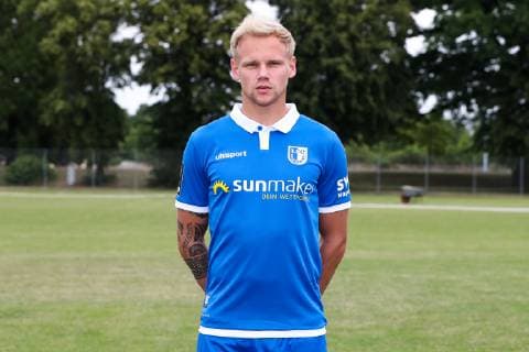 Sören Bertram (1. FC Magdeburg) - 3. Liga PortraÌˆttermin 2019 2020 offizieller Fototermin 1. FC Magdeburg auf dem Trainingsplatz an der MDCC Arena in Magdeburg - Porträt, Portrait,Deutschland, Fussball, Mann, Maenner,GER,11.07.2019