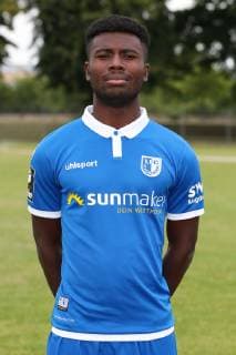 Manfred Osei Kwadwo (1. FC Magdeburg) - 3. Liga PortraÌˆttermin 2019 2020 offizieller Fototermin 1. FC Magdeburg auf dem Trainingsplatz an der MDCC Arena in Magdeburg - Porträt, Portrait,Deutschland, Fussball, Mann, Maenner,GER,11.07.2019