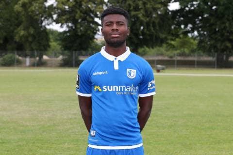 Manfred Osei Kwadwo (1. FC Magdeburg) - 3. Liga PortraÌˆttermin 2019 2020 offizieller Fototermin 1. FC Magdeburg auf dem Trainingsplatz an der MDCC Arena in Magdeburg - Porträt, Portrait,Deutschland, Fussball, Mann, Maenner,GER,11.07.2019
