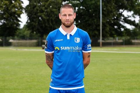 Timo Perthel (1. FC Magdeburg) - 3. Liga PortraÌˆttermin 2019 2020 offizieller Fototermin 1. FC Magdeburg auf dem Trainingsplatz an der MDCC Arena in Magdeburg - Porträt, Portrait,Deutschland, Fussball, Mann, Maenner,GER,11.07.2019