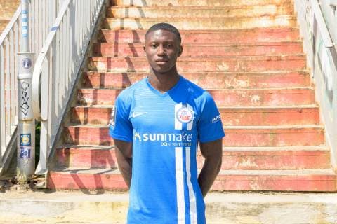 Aaron Opoku; FC Hansa Rostock; 3. Bundesliga, Portraettermin 2019 2020, 11.07.2019 FC Hansa Rostock, 3. Liga, Portraettermin 2019 2020, 11.07.2019 Rostock Copyright: xEIBNERx EP_eer