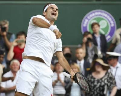 Roger Federer jubelt,Jubel,Freude,Emotion *** Roger Federer cheers,jubilation,joy,emotion Copyright: xJuergenxHasenkopfx