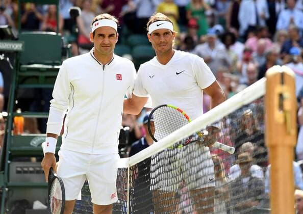 TENNIS : Wimbledon 2019 - Roger Federer - Suisse - Rafael Nadal - Espagne TENNIS : Wimbledon 2019 - Grande Bretagne - 12 07 2019 ChrysleneCaillaud Panoramic 