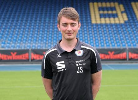 Fußball GER 3.Liga Portraettermin 2019 2020 BTSV Eintracht Braunschweig Co-Trainer Jonas Stephan (Eintracht Braunschweig) Portraet Vorstellung Praesentation Pressetermin