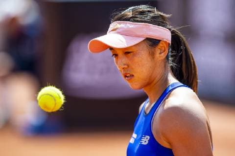 190713 Misaki Doi, Japan, under finalmatch i tennis av Swedish open den 13 juli 2019 i Bastad. Copyright: NICLASxJÖNSSON ST190713AAB0H