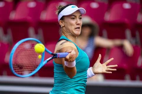 190713 Danka Kovinic, Montenegro, under finalmatch i tennis av Swedish open den 13 juli 2019 i Bastad. Copyright: NICLASxJÖNSSON ST190713AAB0M
