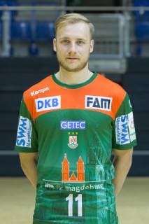 HBL, SC Magdeburg Porträttermin 2019 2020 14.07.2019, xtgx, Handball Liqui Moli Bundesliga, SC Magdeburg Fototermin emspor, v.l. Daniel Pettersson Portrait, Portraet, Einzelbild GETEC Arena