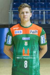 HBL, SC Magdeburg Porträttermin 2019 2020 14.07.2019, xtgx, Handball Liqui Moli Bundesliga, SC Magdeburg Fototermin emspor, v.l. Christoph Steinert Portrait, Portraet, Einzelbild GETEC Arena