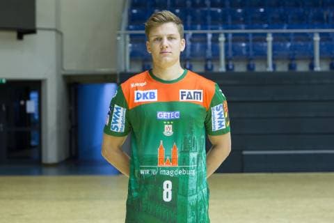 HBL, SC Magdeburg Porträttermin 2019 2020 14.07.2019, xtgx, Handball Liqui Moli Bundesliga, SC Magdeburg Fototermin emspor, v.l. Christoph Steinert Portrait, Portraet, Einzelbild GETEC Arena