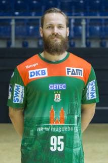 HBL, SC Magdeburg Porträttermin 2019 2020 14.07.2019, xtgx, Handball Liqui Moli Bundesliga, SC Magdeburg Fototermin emspor, v.l. Moritz Preuss Portrait, Portraet, Einzelbild GETEC Arena