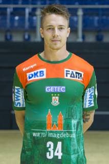 HBL, SC Magdeburg Porträttermin 2019 2020 14.07.2019, xtgx, Handball Liqui Moli Bundesliga, SC Magdeburg Fototermin emspor, v.l. Michael Damgaard Portrait, Portraet, Einzelbild GETEC Arena