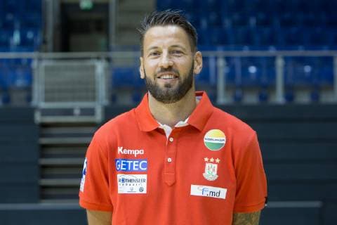 HBL, SC Magdeburg Porträttermin 2019 2020 14.07.2019, xtgx, Handball Liqui Moli Bundesliga, SC Magdeburg Fototermin emspor, v.l. Trainer Bennet Wiegert Portrait, Portraet, Einzelbild GETEC Arena
