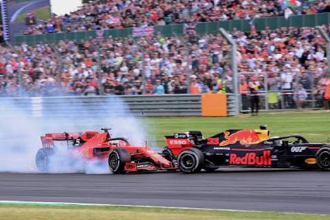 VETTEL Sebastian F1 Team Scuderia Ferrari Crash mit VERSTAPPEN Max Formel 1 GP 2019 Silverstone am 14. 07. 2019 in Silverstone