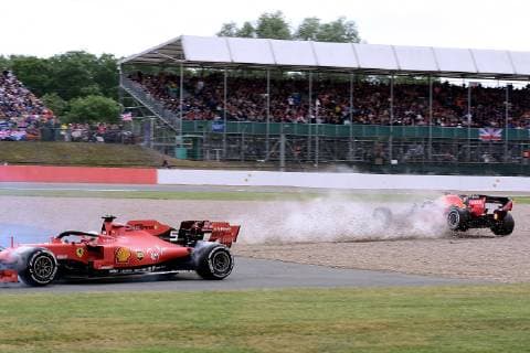 VETTEL Sebastian F1 Team Scuderia Ferrari Crash mit VERSTAPPEN Max Formel 1 GP 2019 Silverstone am 14. 07. 2019 in Silverstone