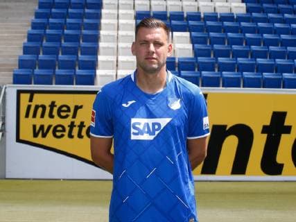 Adam Szalai , TSG 1899 Hoffenheim . Porträttermin TSG 1899 Hoffenheim 2018-2019 . Sinsheim, GER, 15.07.2019 ,Fussball 1. Bundesliga 2019 2020 .