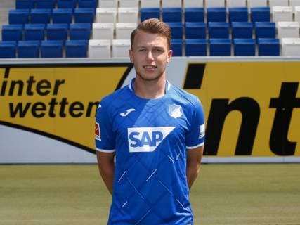 Dennis Geiger , TSG 1899 Hoffenheim . Porträttermin TSG 1899 Hoffenheim 2018-2019 . Sinsheim, GER, 15.07.2019 ,Fussball 1. Bundesliga 2019 2020 .