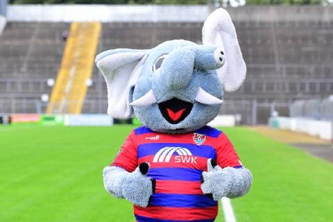 Maskottchen Grotifant; KFC Uerdingen; 3.Liga, Porträttermin 2019 2020