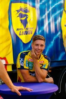 Rhein Neckar Loewen Rhein Neckar Loewe Jerry Tollbring (Nr.17) in Mannheim auf den Kapuzinerplanken. 16.07.2019. Mannheim. 16.07.19 Handball Trikot Präsentation , Mannheim Baden Wuerttemberg Deutschland