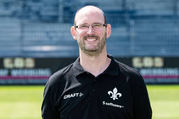17.07.2019, xfux, Fussball 2.Bundesliga, SV Darmstadt 98, 2.BL, Porträttermin 2019 2020, Fototermin, emonline, emspor, deloka, v.l. Physiotherapeut Dirk Schmitt; (SV Darmstadt 98) Darmstadt