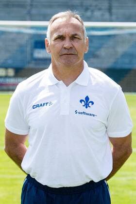 17.07.2019, xfux, Fussball 2.Bundesliga, SV Darmstadt 98, 2.BL, Porträttermin 2019 2020, Fototermin, emonline, emspor, deloka, v.l. Torwarttrainer Uwe Zimmermann; (SV Darmstadt 98) Darmstadt