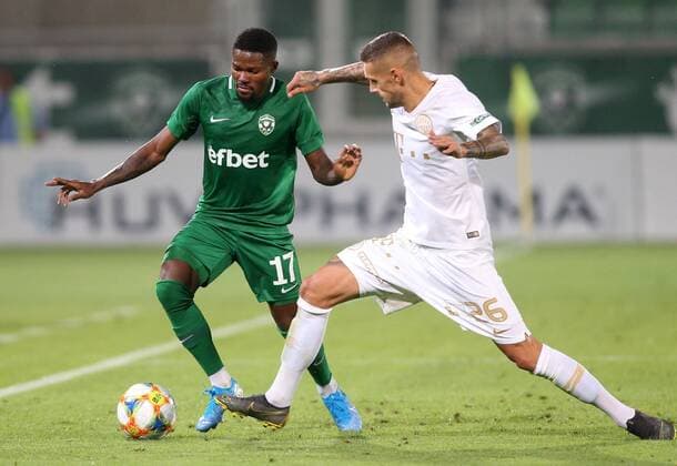 17.07.2019 Razgrad(Bulgaria) PFC Ludogorets Ludogorec-Ferencvaros TC Champions League qualify 1st leg men s football Jorginho(L)Ludogorets Ludogorec, Marcel Heister(R)Ferencvaros :Str 