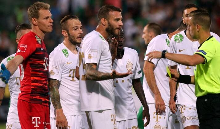 17.07.2019 Razgrad(Bulgaria) PFC Ludogorets Ludogorec-Ferencvaros TC Champions League qualify 1st leg men s football Denes Dibusz,Gergo Lovrencsics,Miha Blazic, Tokmac Nguen Ferencvaros :Str 