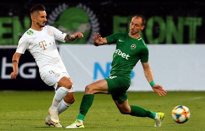 17.07.2019 Razgrad(Bulgaria) PFC Ludogorets Ludogorec-Ferencvaros TC Champions League qualify 1st leg men s football Anton Nedyalkov(R)Ludogorets Ludogorec, Michal Skvarka(L) Ferencvaros :Str 