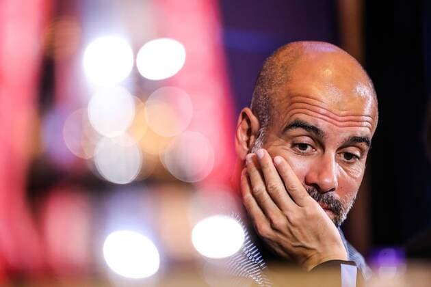 Head coach Pep Guardiola of Manchester City F.C. of English League champions attends a press conference, PK, Pressekonferenz for the final match during the Premier League Asia Trophy 2019 against Wolverhampton Wanderers F.C. in Shanghai, China, 19 July 2019. Manchester City FC prepares for Premier League Asia Trophy 2019  bjl12703849