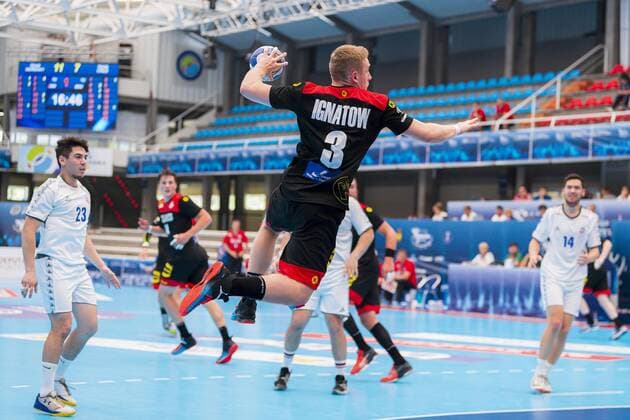 Pontevedra, Soanien 19. Juli 2019: IHF Junior U21, U 21 WM - Gruppe D - Deutschland vs. Chile Dimitri Ignatow (Deutschland MT Melsungen) Pontevedra Pabellon Municipal de Pontevedra Spanien
