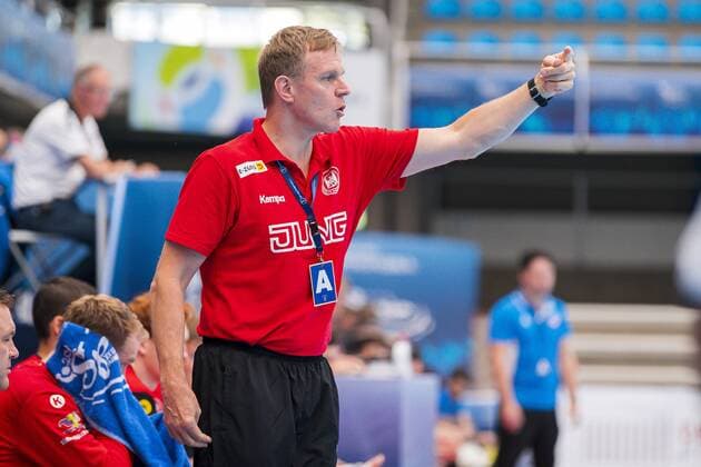 Pontevedra, Soanien 19. Juli 2019: IHF Junior U21, U 21 WM - Gruppe D - Deutschland vs. Chile Trainer Martin Heuberger (Deutschland) Gestik Geste gestikuliert Pontevedra Pabellon Municipal de Pontevedra Spanien