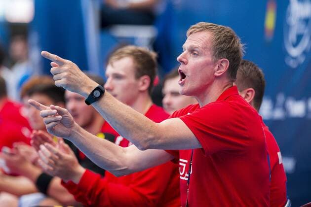 Pontevedra, Soanien 19. Juli 2019: IHF Junior U21, U 21 WM - Gruppe D - Deutschland vs. Chile Trainer Martin Heuberger (Deutschland) Gestik Geste gestikuliert Pontevedra Pabellon Municipal de Pontevedra Spanien