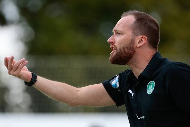 19.07.2019, xtgx, Handball Testspiel, SC Magdeburg - SC DHfK Leipzig emspor, v.l. andre haber (leipzig trainer) gibt Anweisungen, gestikuliert mit den Armen, gesticulate, gives instructions Aschersleben