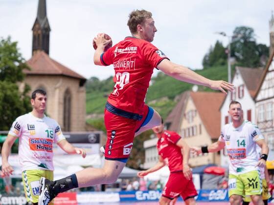 29 Jan Doell (SG BBM Bietigheim), Frisch Auf! Goeppingen - SG BBM Bietigheim, Esslinger Marktplatzturnier 2019, Handball, Herren, 1.Bundesliga, 20.07.2019 Esslinger Marktplatzturnier 2019, 20.07.2019 Esslingen Copyright: xEIBNER Michael_Schmidtx EP_MST