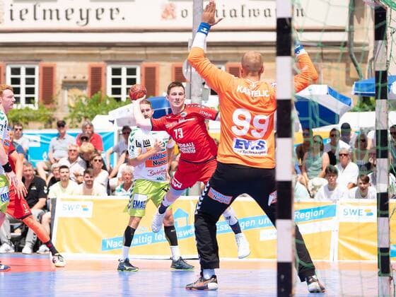 73 Martin Marcec (SG BBM Bietigheim), Frisch Auf! Goeppingen - SG BBM Bietigheim, Esslinger Marktplatzturnier 2019, Handball, Herren, 1.Bundesliga, 20.07.2019 Esslinger Marktplatzturnier 2019, 20.07.2019 Esslingen Copyright: xEIBNER Michael_Schmidtx EP_MST