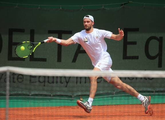 21.07.2019, 1. Herren Bundesliga Tennis , TC Grosshesselohe vs Badwerk Gladbacher HTC, Tennis, im Bild: Daniel Brands (TC Grosshesselohe) copyright: Philippe Ruiz