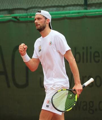 21.07.2019, 1. Herren Bundesliga Tennis , TC Grosshesselohe vs Badwerk Gladbacher HTC, Tennis, im Bild: Daniel Brands (TC Grosshesselohe) copyright: Philippe Ruiz