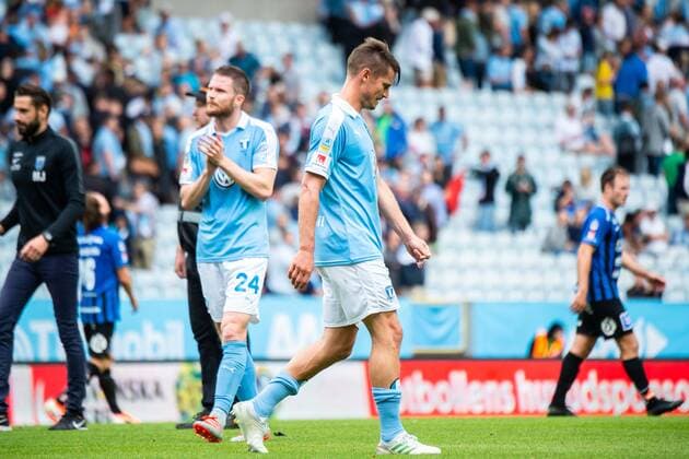 190721 Malmö FFs Markus Rosenberg deppar efter fotbollsmatchen i Allsvenskan mellan Malmö FF och Sirius den 21 juli 2019 i Malmö. Copyright: ChristianxÖrnberg BB190721CO042
