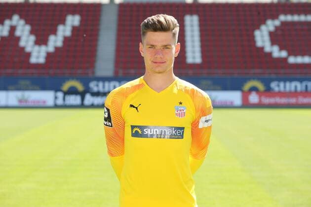 Teampraesentation Zwickau Fussball 3.Liga Torhüter Max Sprang; FSV Zwickau; 3.Liga, Porträttermin 2019 2020 , Zwickau, 23.07.2019, Stadion Zwickau, Fussball ,