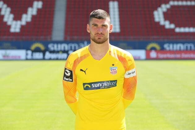 Teampraesentation Zwickau Fussball 3.Liga Torhüter Johannes Brinkies; FSV Zwickau; 3.Liga, Porträttermin 2019 2020 , Zwickau, 23.07.2019, Stadion Zwickau, Fussball ,